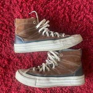 Two tone Brown/Blue Converse Chucks